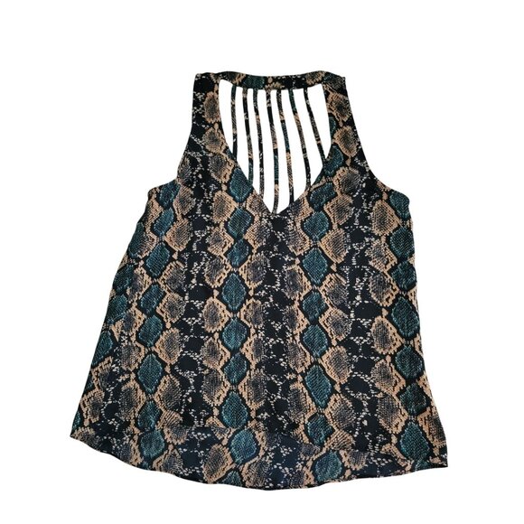Guess Womens Sleeveless Snake Print Halter Top Size L - Picture 2 of 3